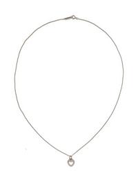 TIFFANY & CO., WHITE GOLD AND DIAMOND HEART PENDANT/NECKLACE