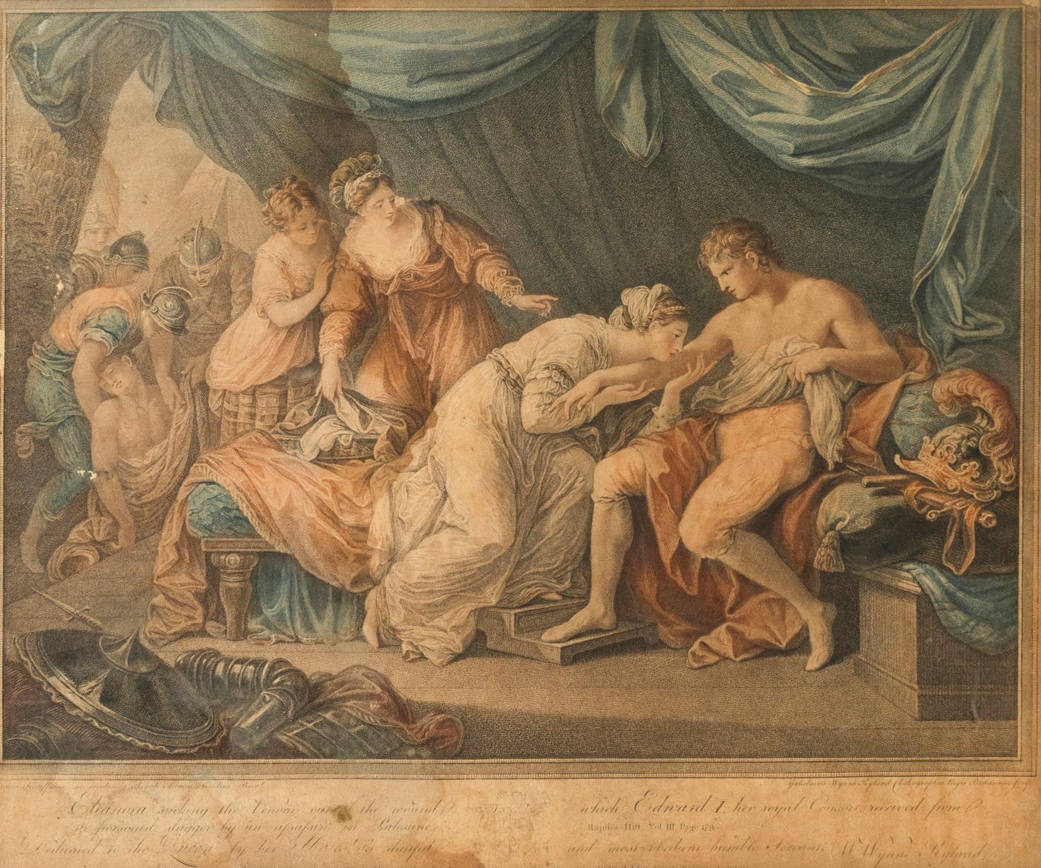 A Pair of French Colored Engravings in Giltwood Frames