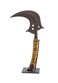 An African Carved Bone and Metal Knife Height 15 inches. — 20TH CENTURY