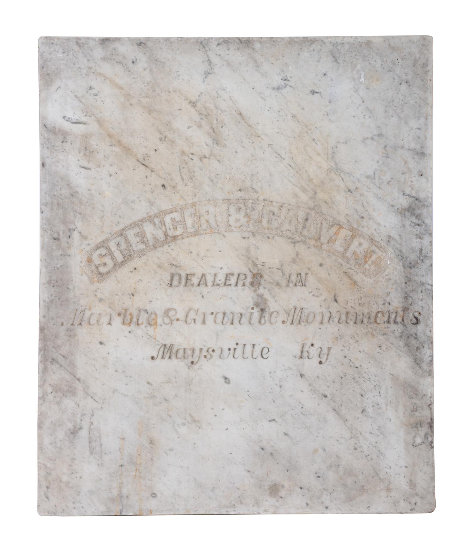 A Maysville, Kentucky Marble Monuments Advertising Panel