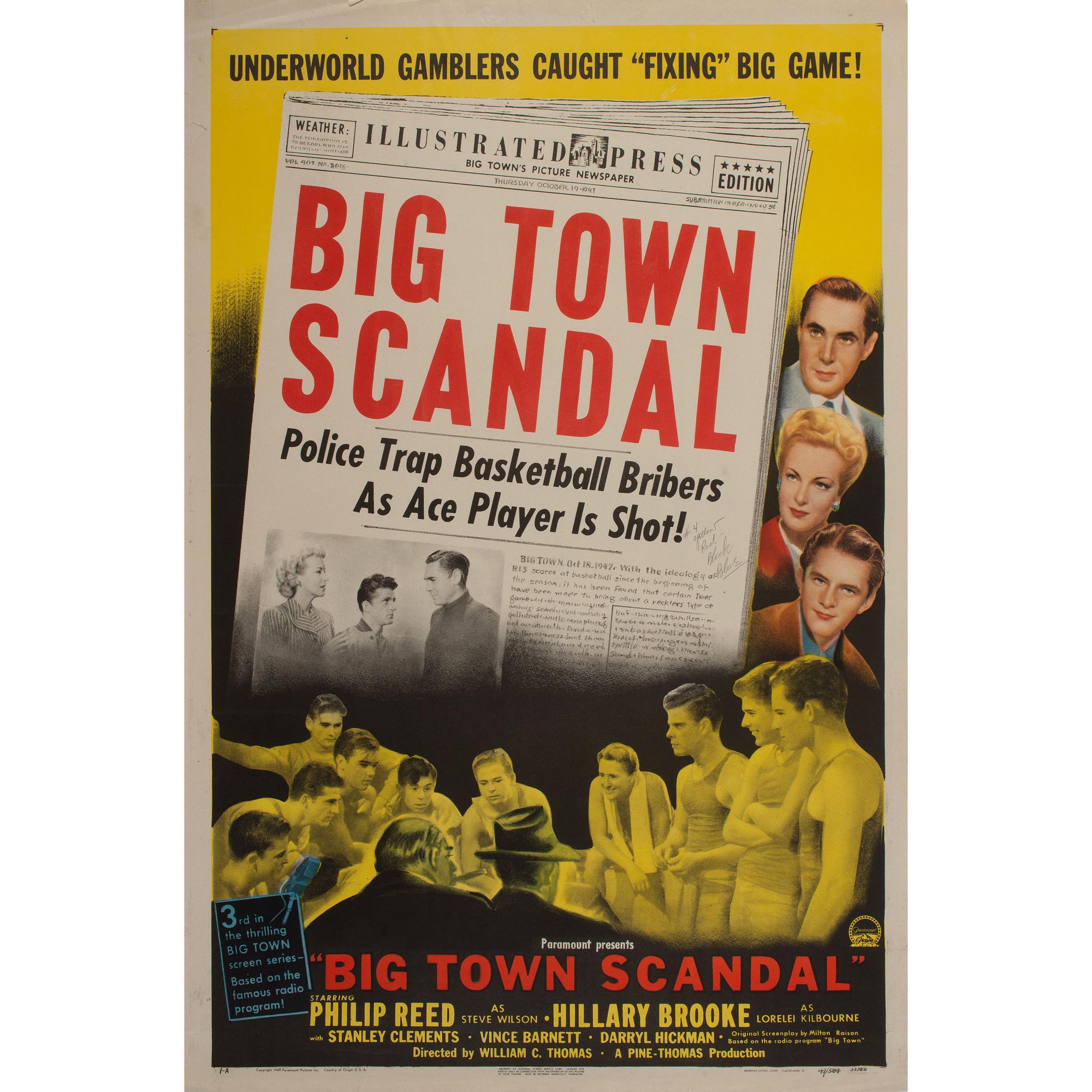 Seven Paramount Presents "Big Town Scandal" Film Posters