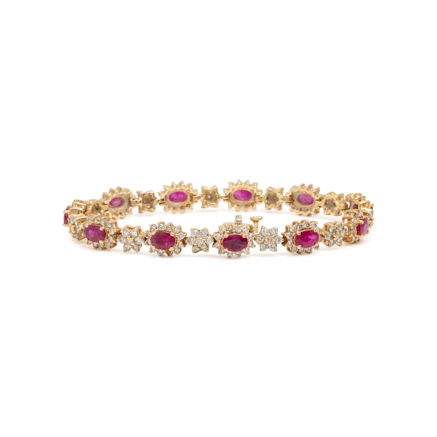 Ruby, Diamond, and Yellow Gold Bracelet