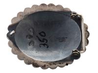 Pair of Sterling Silver and Turquoise Belt Buckles