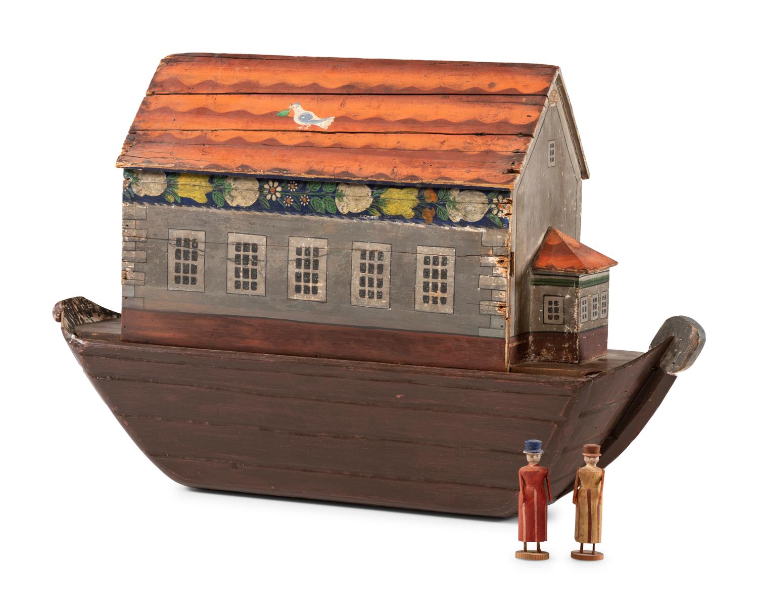 A Large Noah’s Ark with Lift-Off Cover and Large Number of Paired Animals