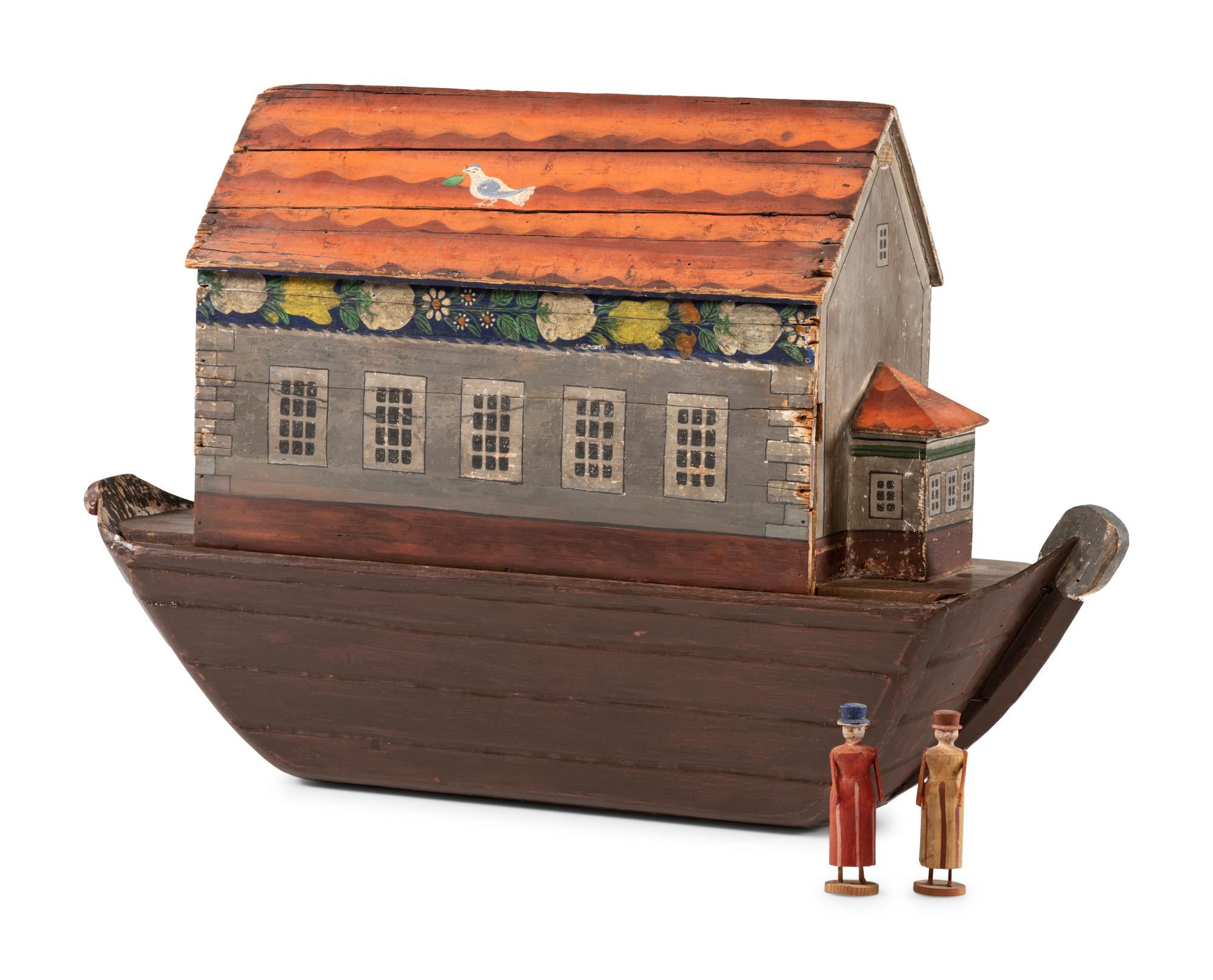 A Large Noah’s Ark with Lift-Off Cover and Large Number of Paired Animals