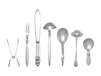 A Group of Seven Georg Jensen Silver Flatware Articles
