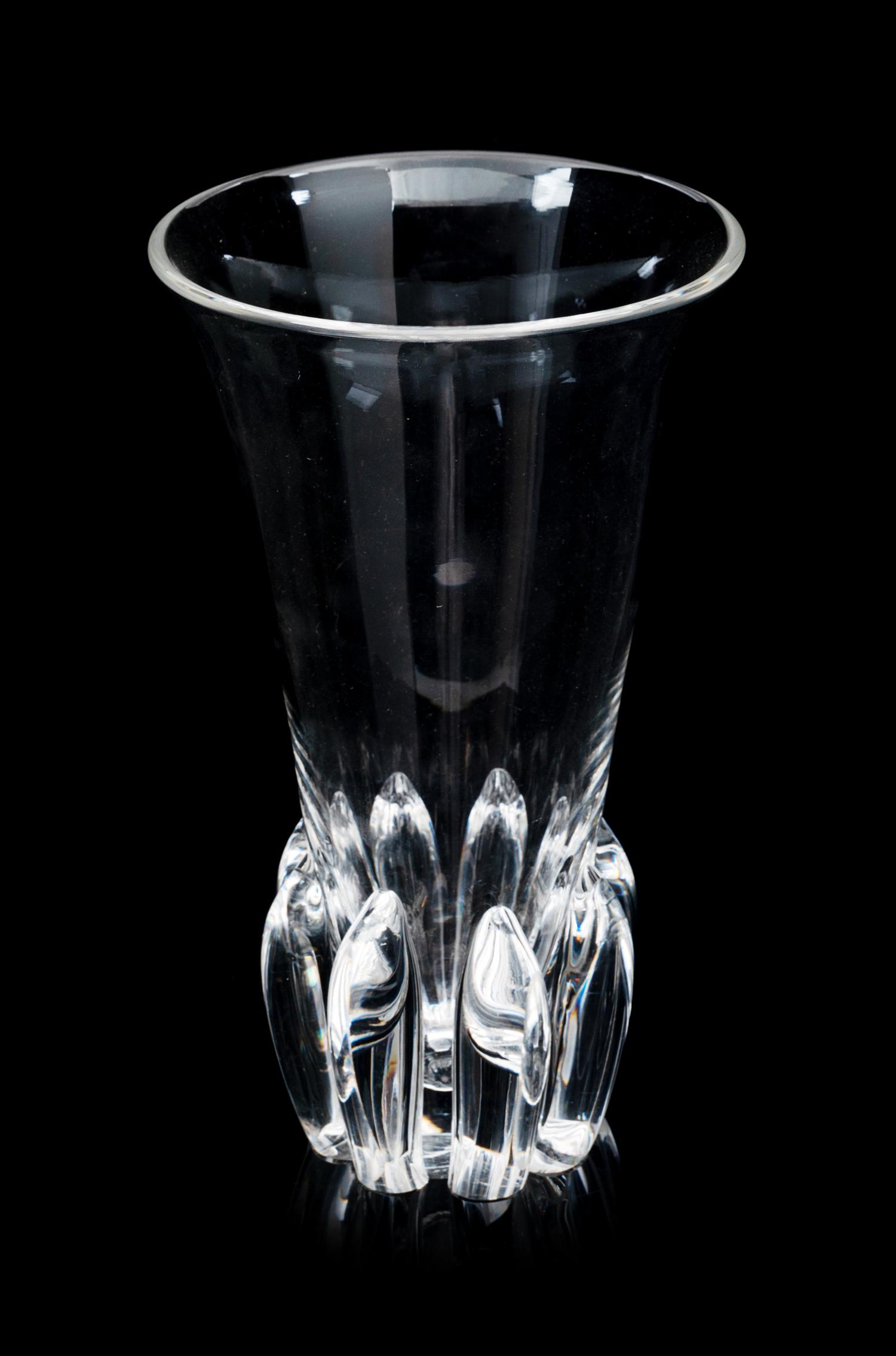 A Steuben Buttressed Vase Height 9 1/2 inches.