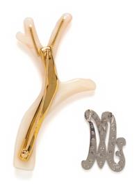 TWO GOLD AND DIAMOND ITEMS