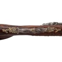 Contemporary Flintlock Jaeger Rifle with Boar Hunting Motifs by John B. Derrick (American, b.1936)