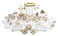 A Group of Brass and Gilt Metal Mounted Glass Articles Height of bucket 9 inches. — MID TO LATE 20TH CENTURY