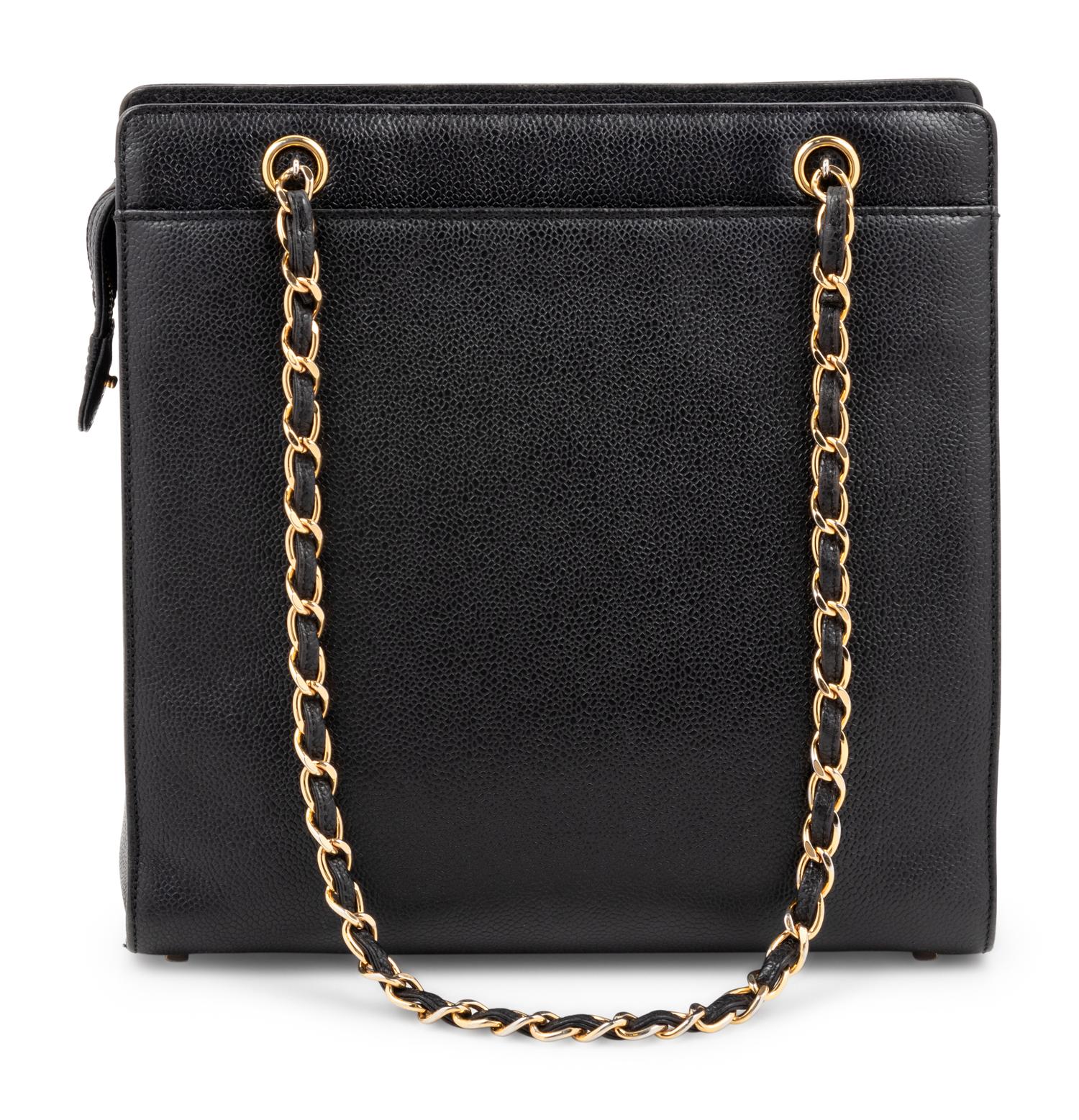 Chanel Black Square Handbag with Mademoiselle Handles, 1997-99