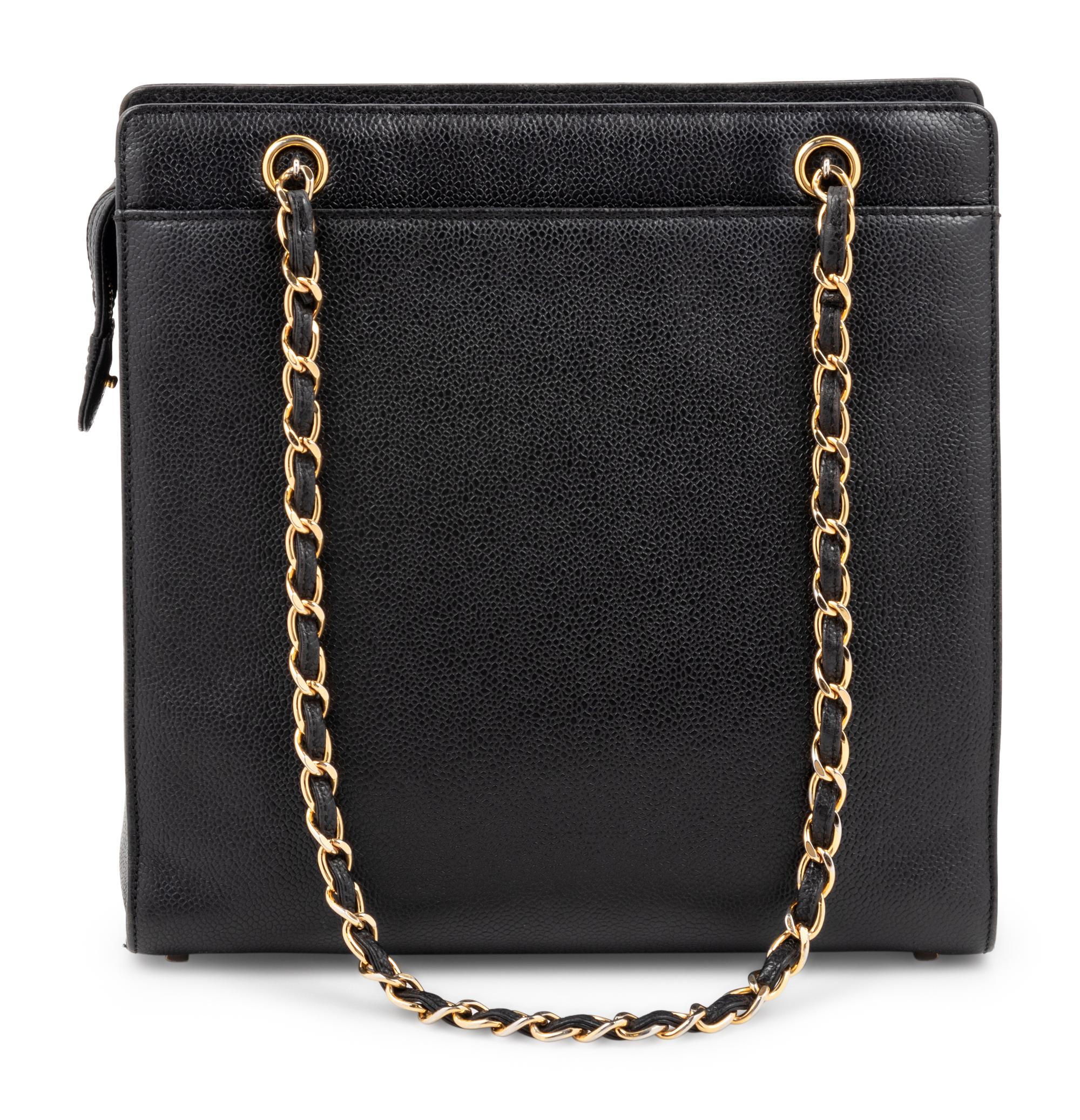 Chanel Black Square Handbag with Mademoiselle Handles, 1997-99