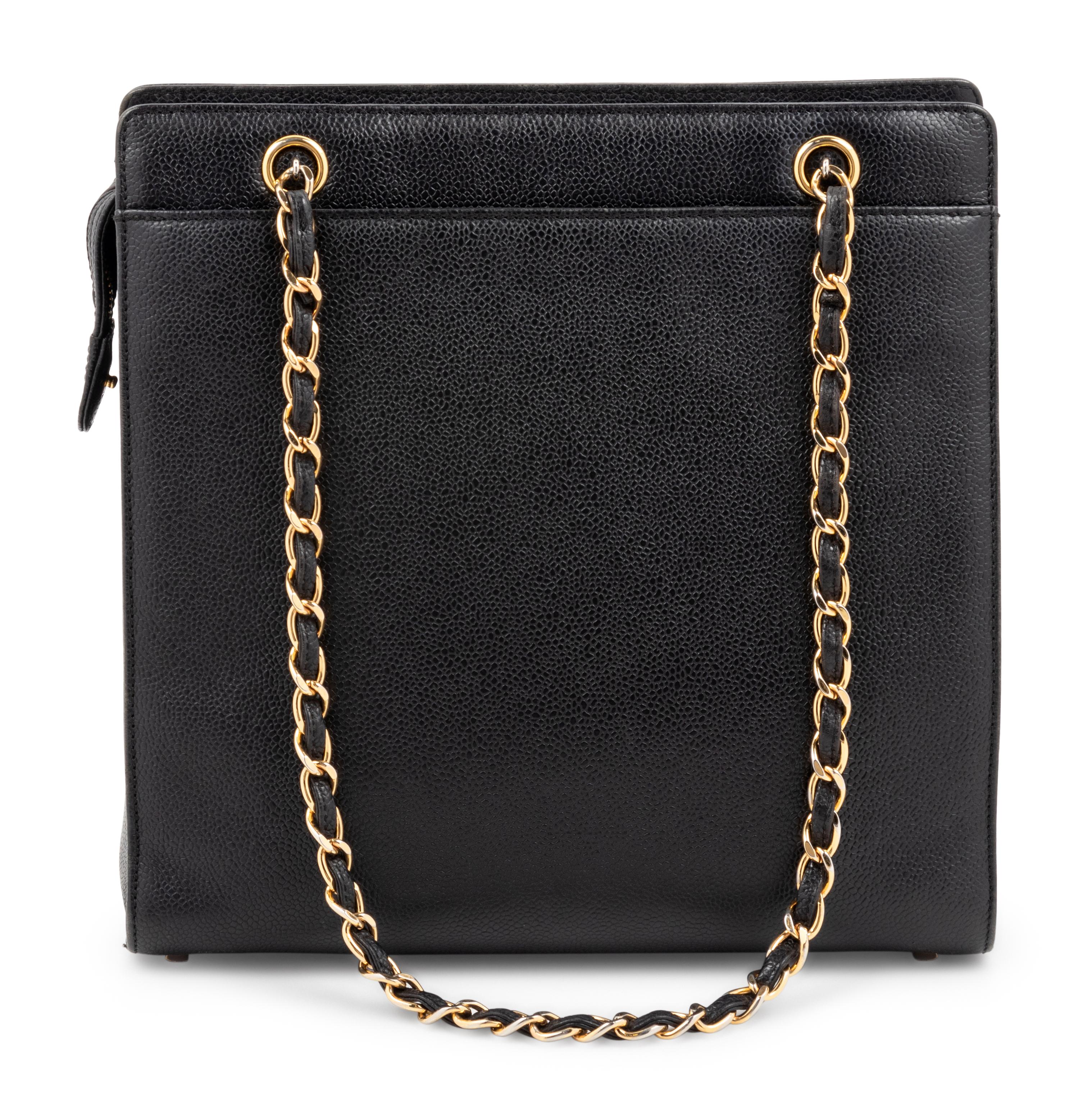 Chanel Black Square Handbag with Mademoiselle Handles, 1997-99