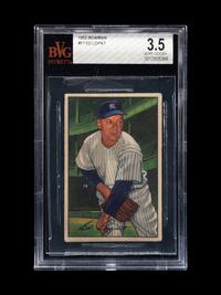 A Group of Four 1950s Bowman Baseball Cards Including a Monte Irvin Rookie Card (PSA 4.5) and Autographed Phil Rizutto,