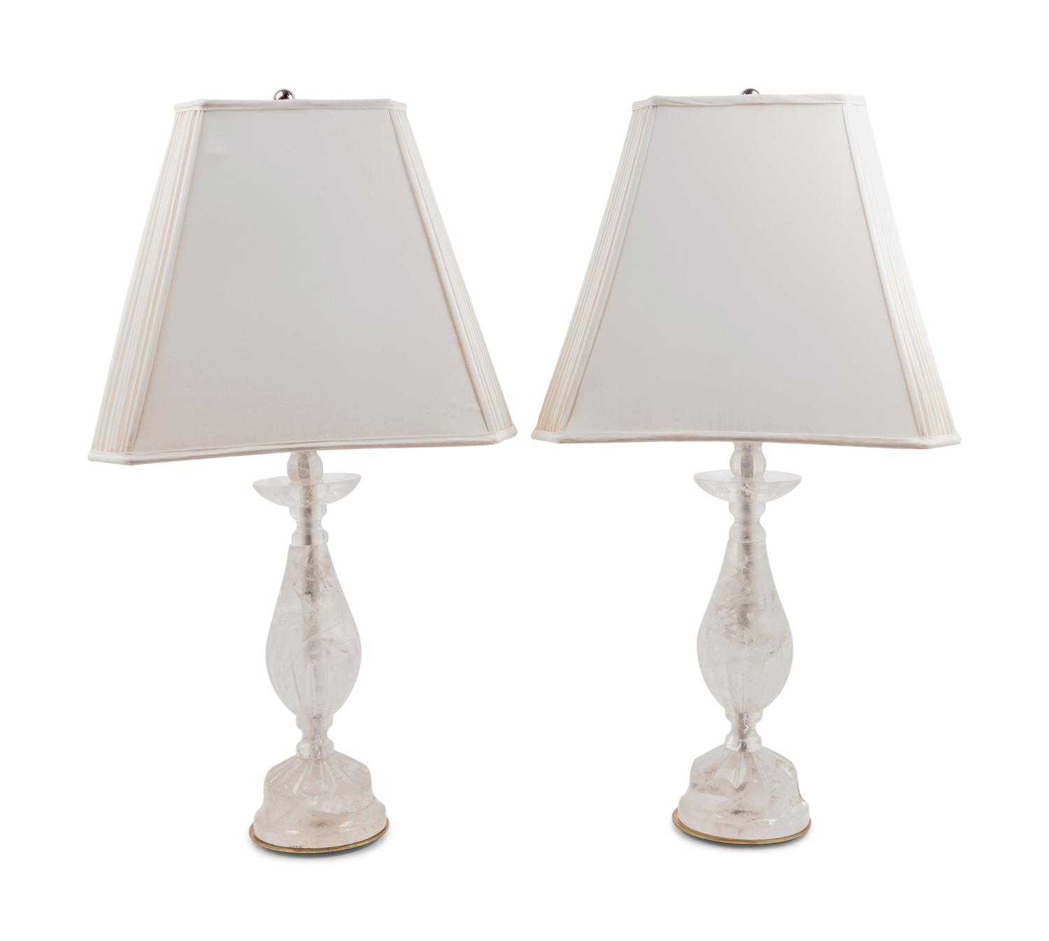 A Pair of Rock Crystal Lamps