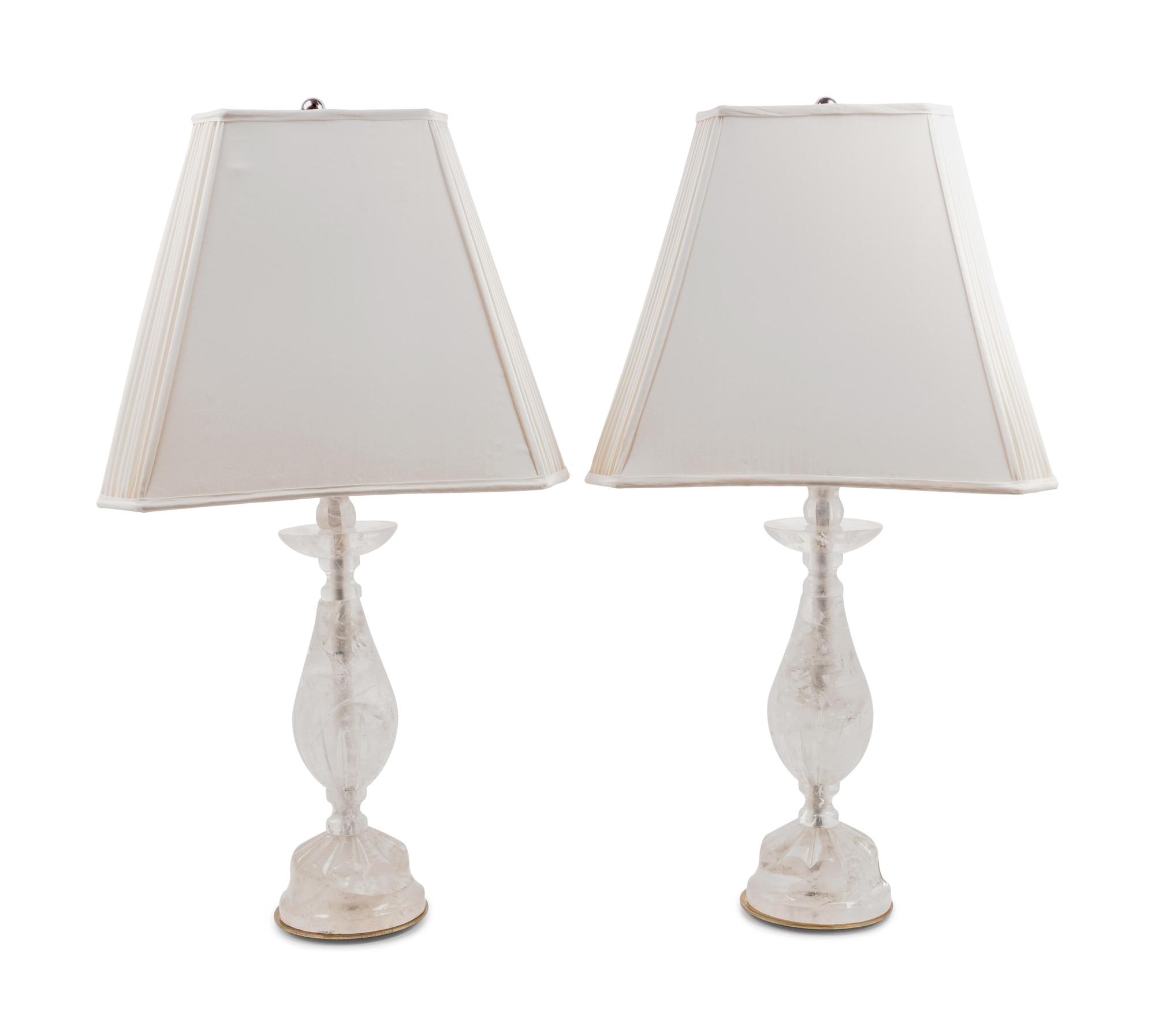 A Pair of Rock Crystal Lamps