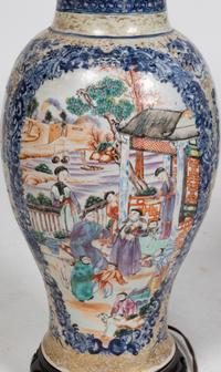 Two Similar Chinese Famille Rose Porcelain Vases Mounted as Lamps