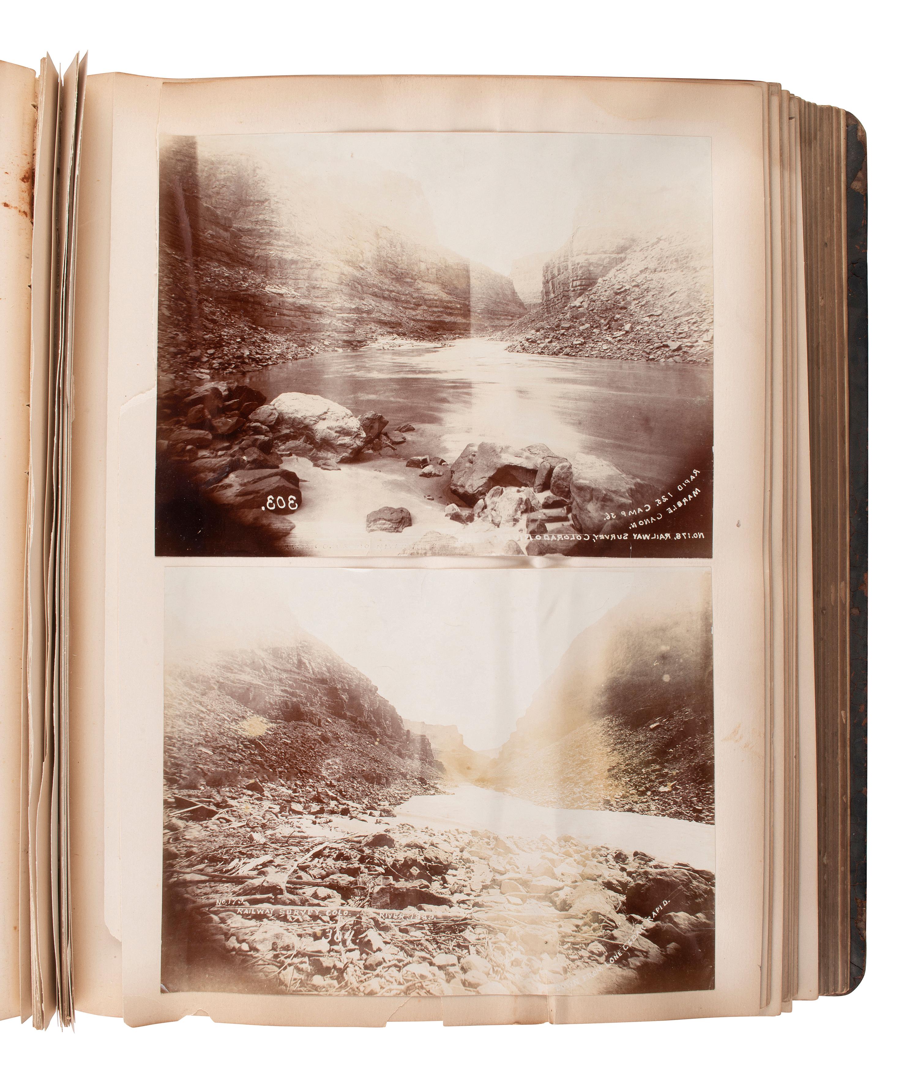 [EARLY PHOTOGRAPHY - WESTERN AMERICANA]. Album containing photographs documenting Robert B. Stanton's Survey of the Colorado River, 1889.