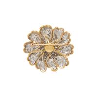 ERWIN PEARL, DIAMOND AND COLORED DIAMOND FLOWER BROOCH