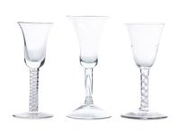 A Group of Three Georgian Wine Stems
