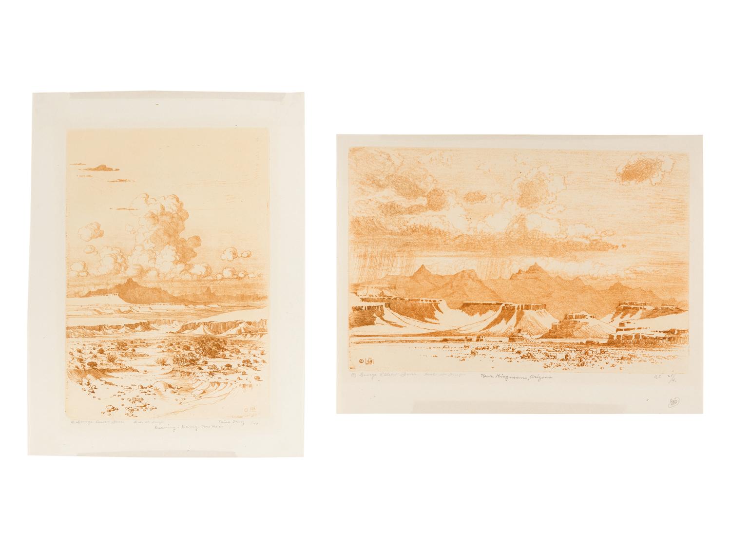 Two Works: Evening Lamy, New Mex. and Near Kingman, Arizona