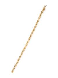 YELLOW GOLD AND DIAMOND LINE BRACELET