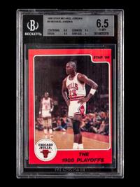 A 1986 Star Michael Jordan Set The 1986 Playoffs Card No. 8 (BGS 6.5 EX-MT+)