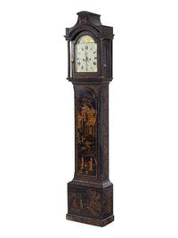 An English Chinoiserie Decorated Tall Case Clock