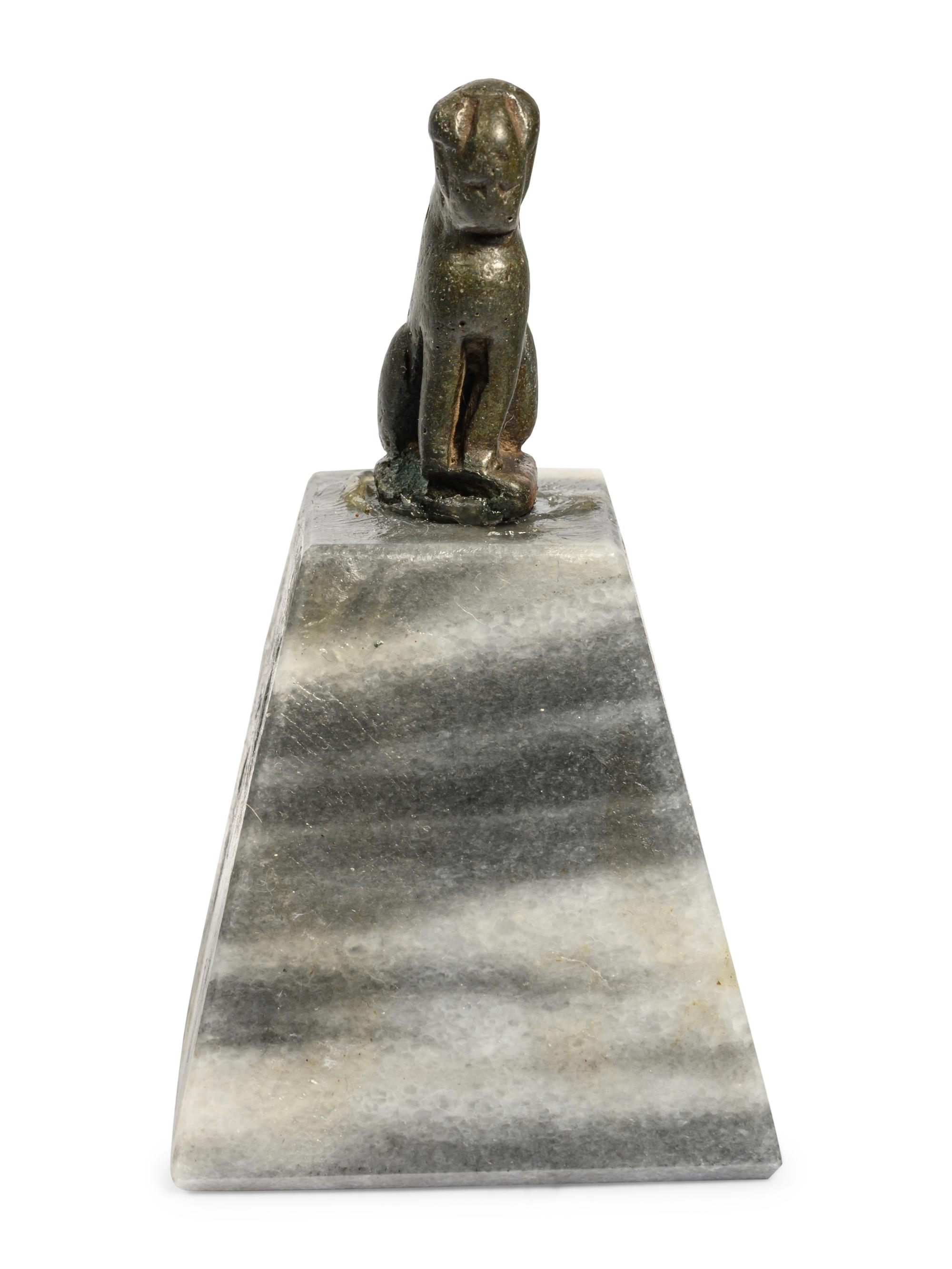 An Egyptian Bronze Sphinx