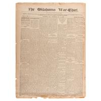 Oklahoma War Chief , Rare Newspaper Founded by Oklahoma Boomer Leader David L. Payne, 1886