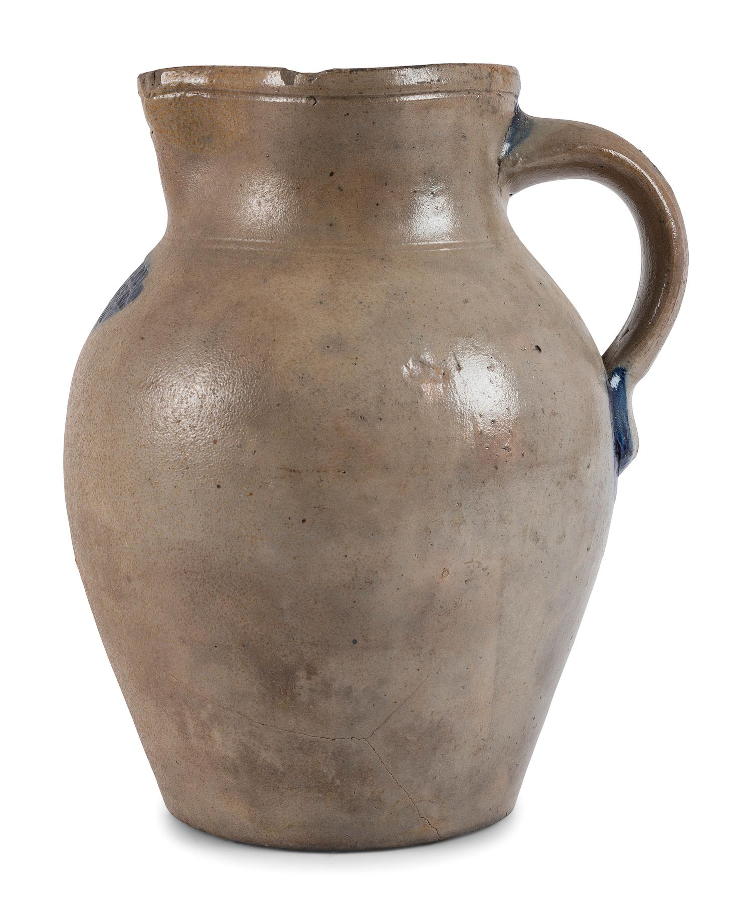 A Rare Solomon Purdy Stoneware Pitcher