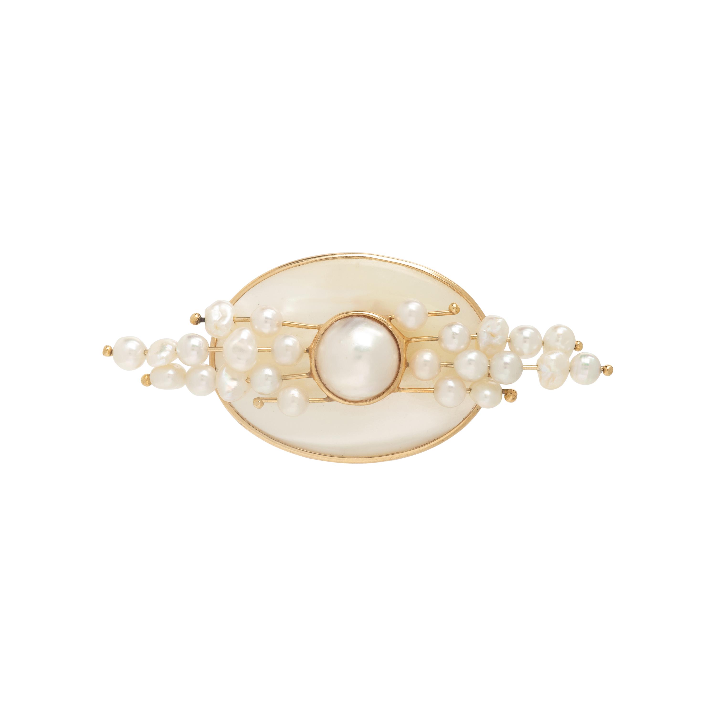 Collection of Cultured Pearl and Yellow Gold Jewelry