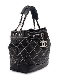 Chanel Surpique Leather Bucket Bag