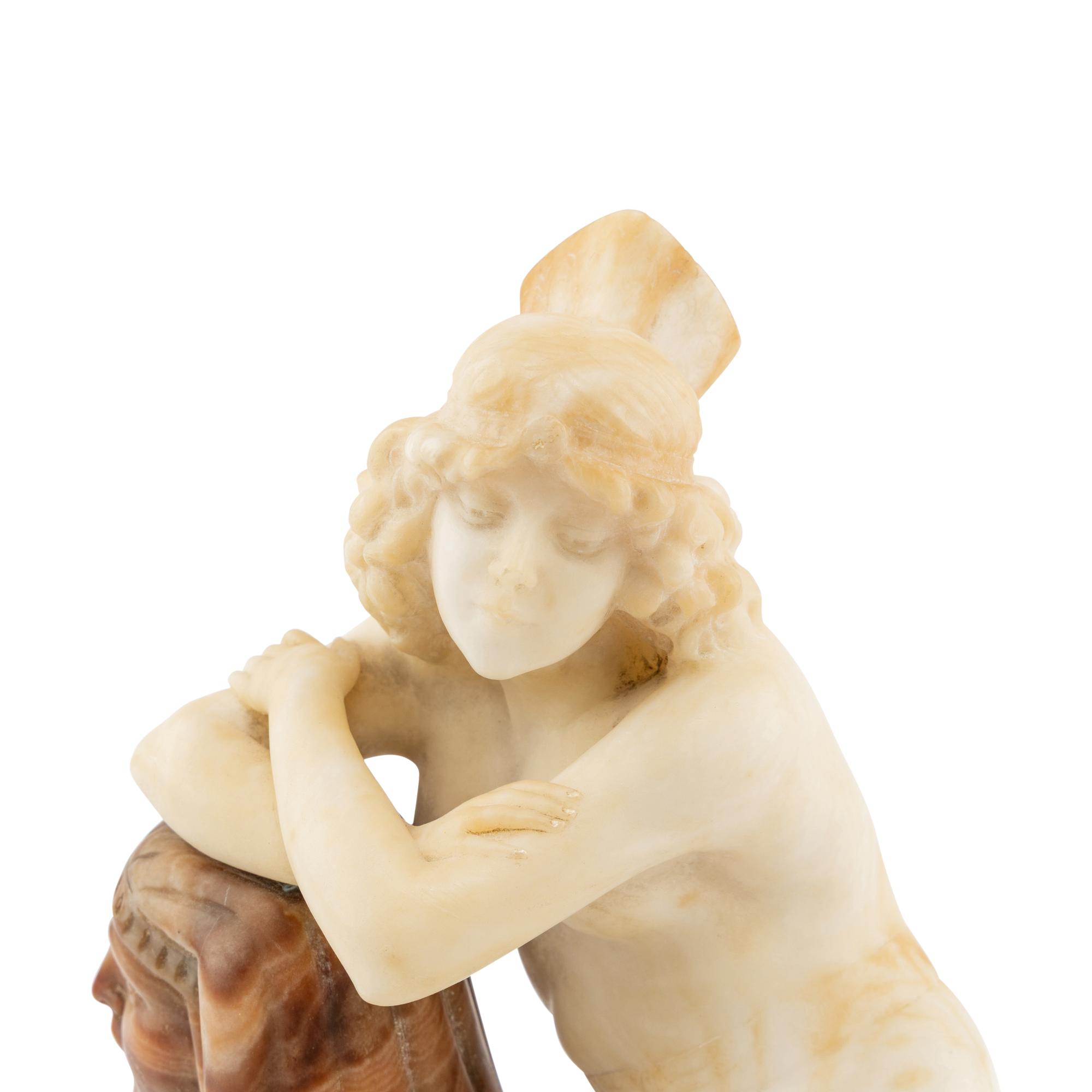 An Italian Alabaster and Marble Figural Group