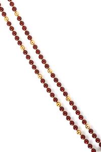 YELLOW GOLD AND CARNELIAN BEAD NECKLACE