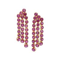 RUBY AND YELLOW GOLD FRINGE EARRINGS