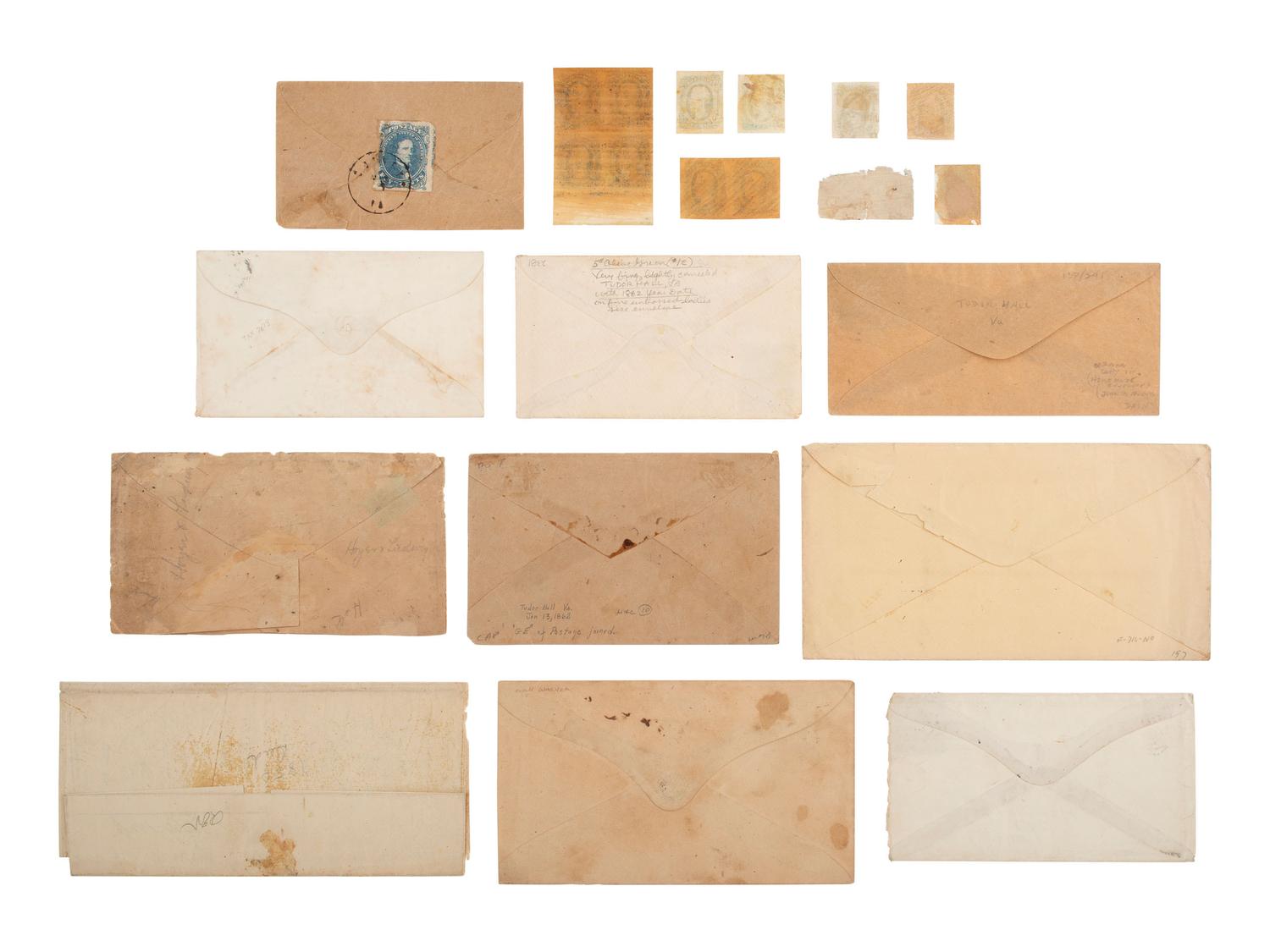 [CIVIL WAR]. A group of fractional currency, patriotic covers, & 19th century notes and covers.
