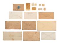 [CIVIL WAR]. A group of fractional currency, patriotic covers, & 19th century notes and covers.