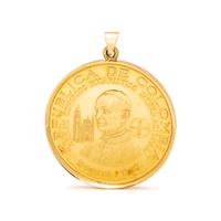 YELLOW GOLD COLOMBIAN COIN PENDANT
