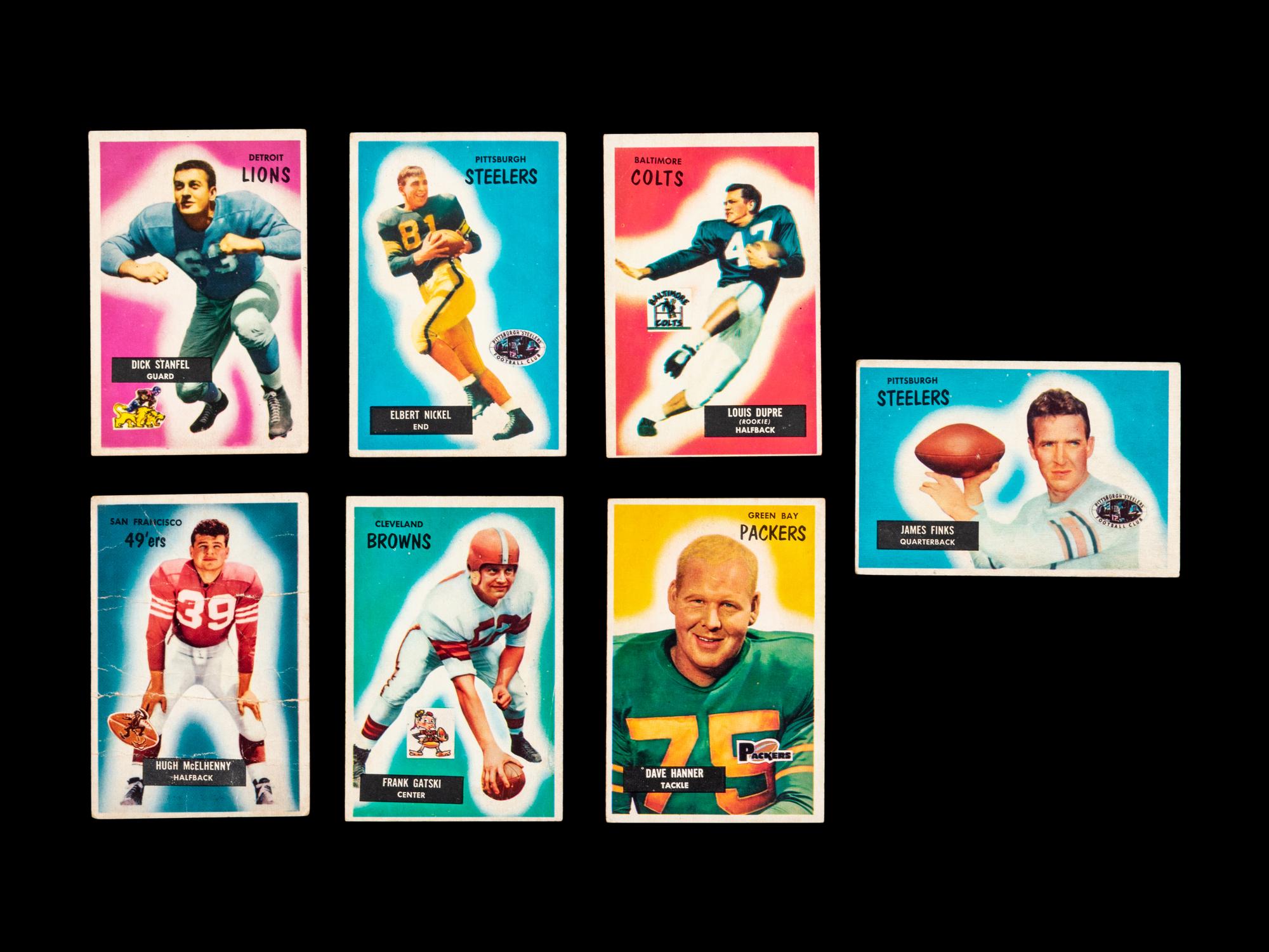 A Group of 31 Bowman and Leaf Post War Football Cards (Including Sid Luckman, Bob Waterfield and Clyde Bulldog Turner),