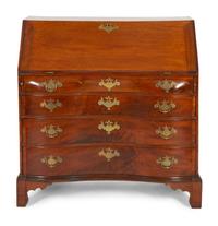 A Chippendale Mahogany Serpentine Drop-Front Desk