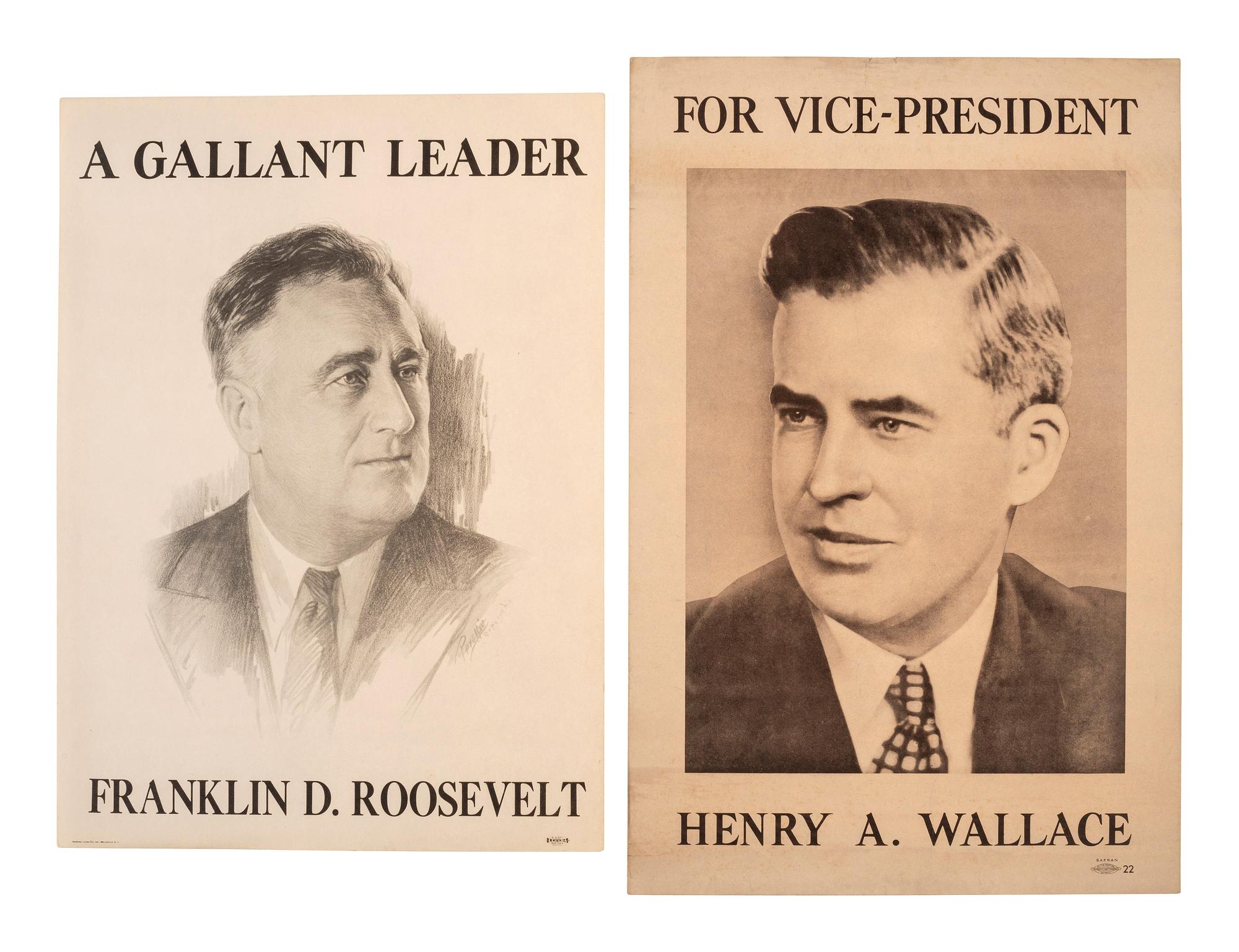 [ROOSEVELT, Franklin Delano (1882-1945). A large group of broadsides, pamphlets, tickets, and other campaign ephemera.