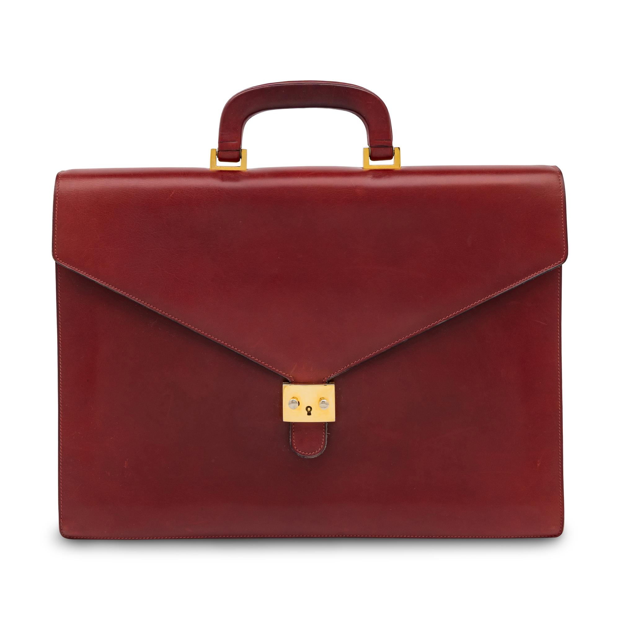 Gucci, Maroon Leather Briefcase, 1980's