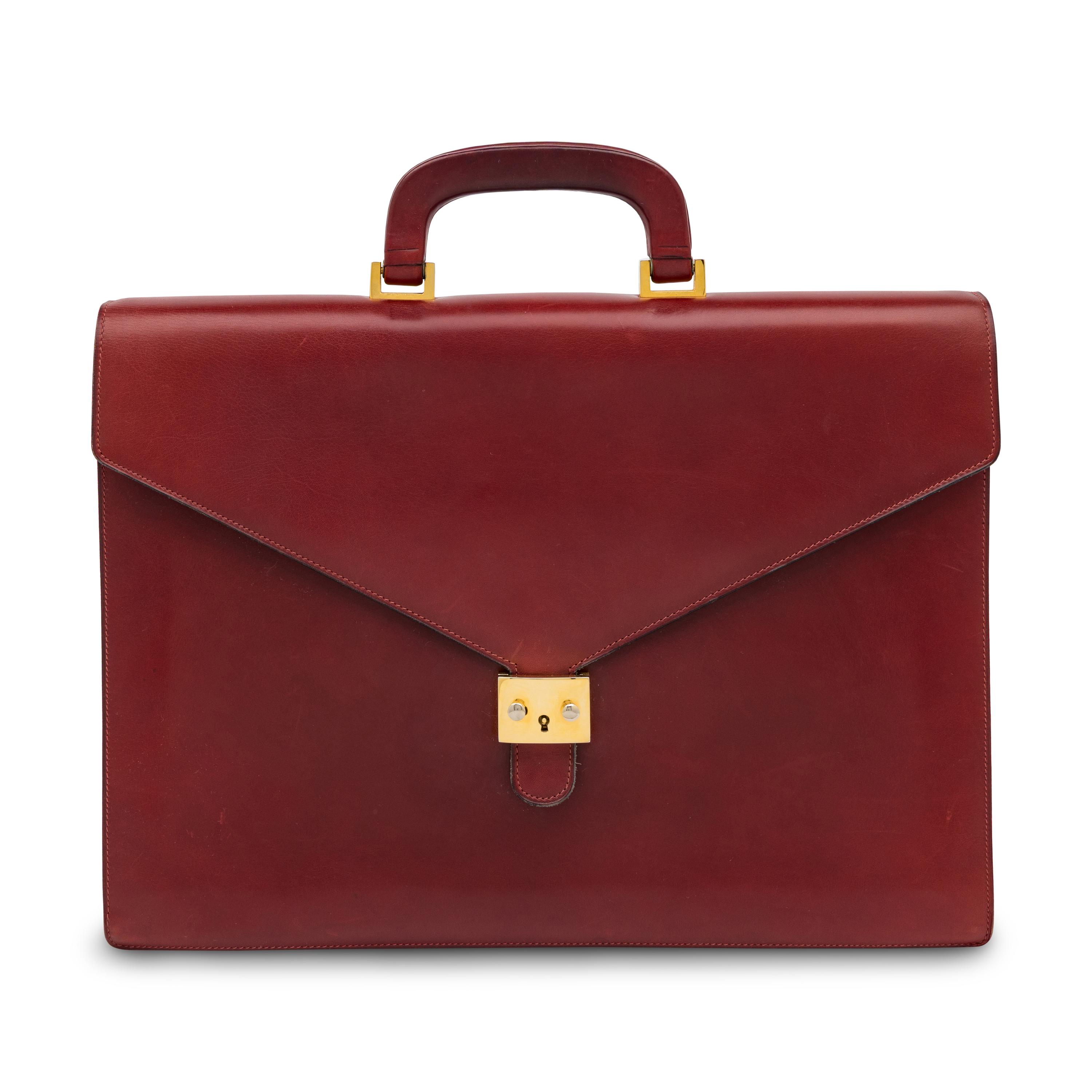 Gucci, Maroon Leather Briefcase, 1980's
