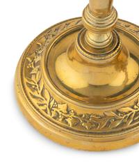 A Pair of Louis XV Brass Candlesticks