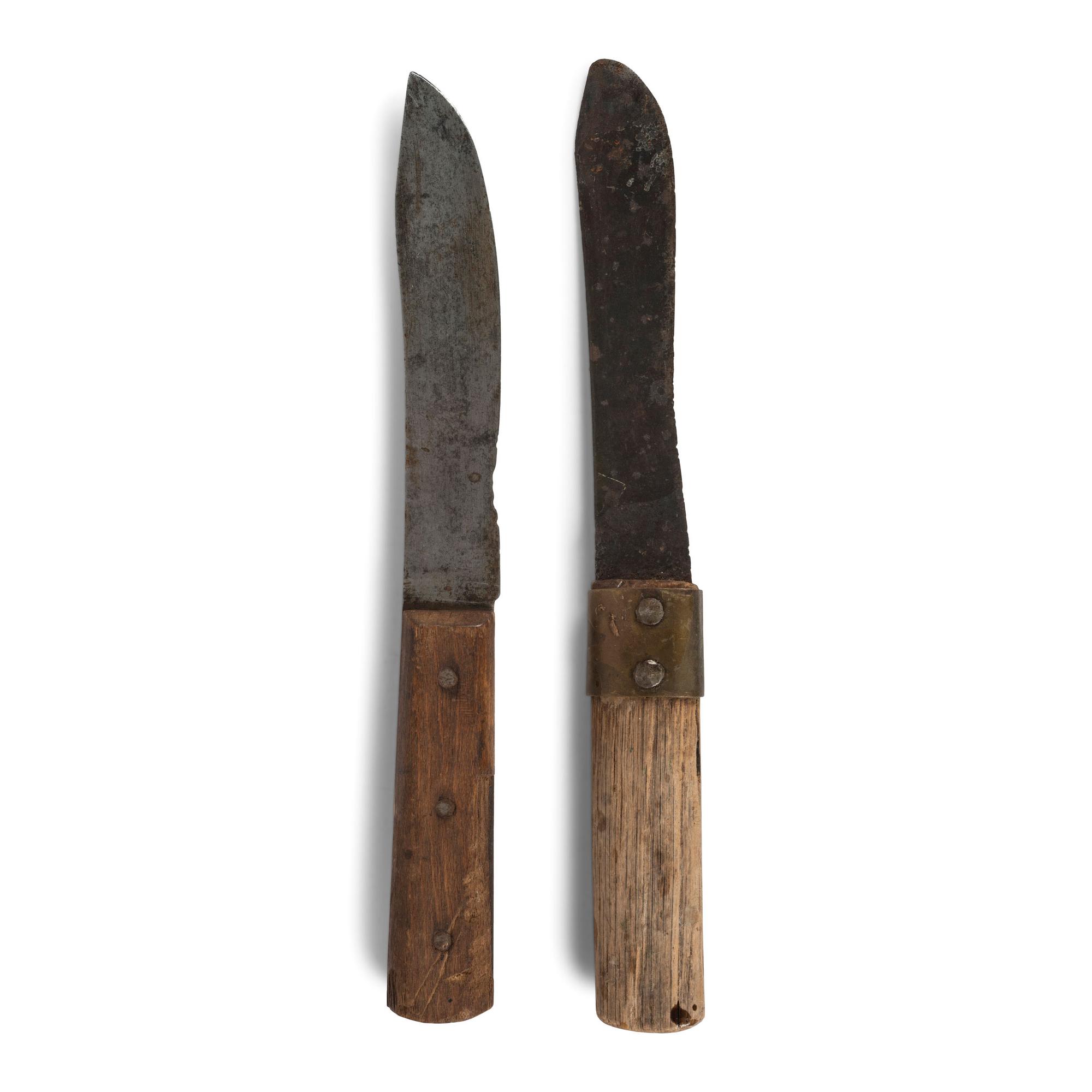 Sioux Beaded Hide Knife Sheaths, with Knives