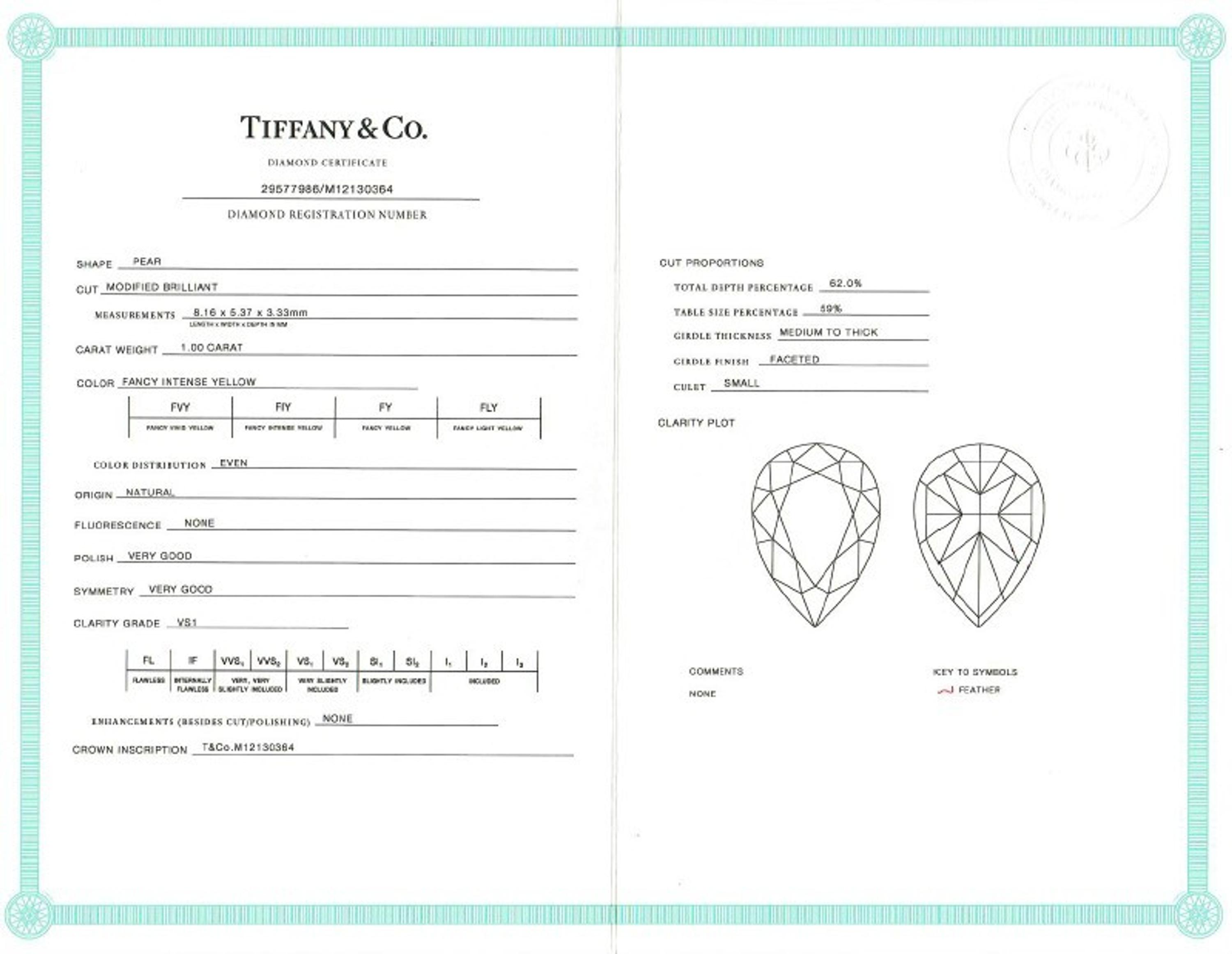 TIFFANY & CO., 'SOLESTE' FANCY INTENSE YELLOW DIAMOND, DIAMOND, AND PLATINUM NECKLACE