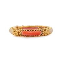 CORAL AND YELLOW GOLD BANGLE BRACELET
