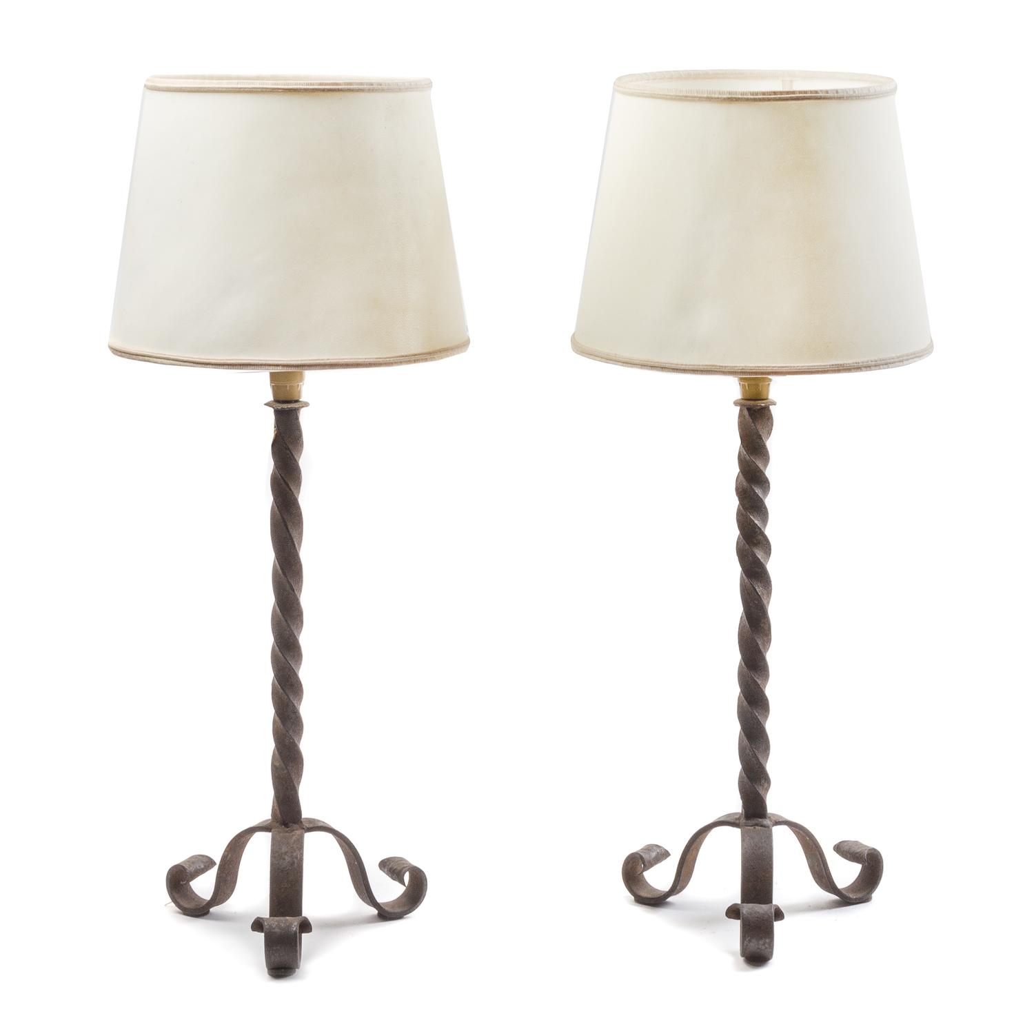 A Pair of Wrought Iron Pricket Sticks Height overall 25 inches. — 16TH/17TH CENTURY