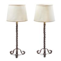 A Pair of Wrought Iron Pricket Sticks Height overall 25 inches. — 16TH/17TH CENTURY